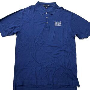 Bucknell Polo Shirt Mens Large Blue Devon & Jones Short Sleeve Pima Cotton